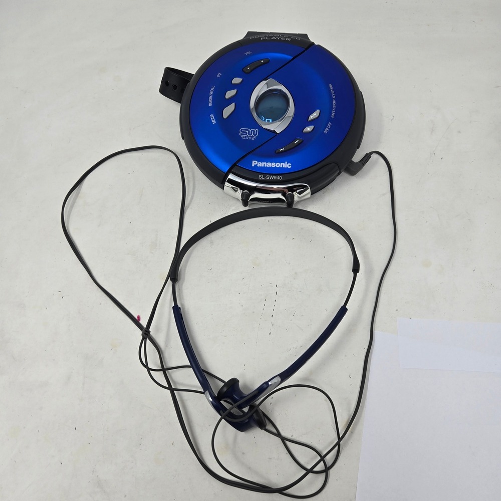 Panasonic ShockWave SL-SW940 Portable CD Player Blue Anti-Skip Tested Works
